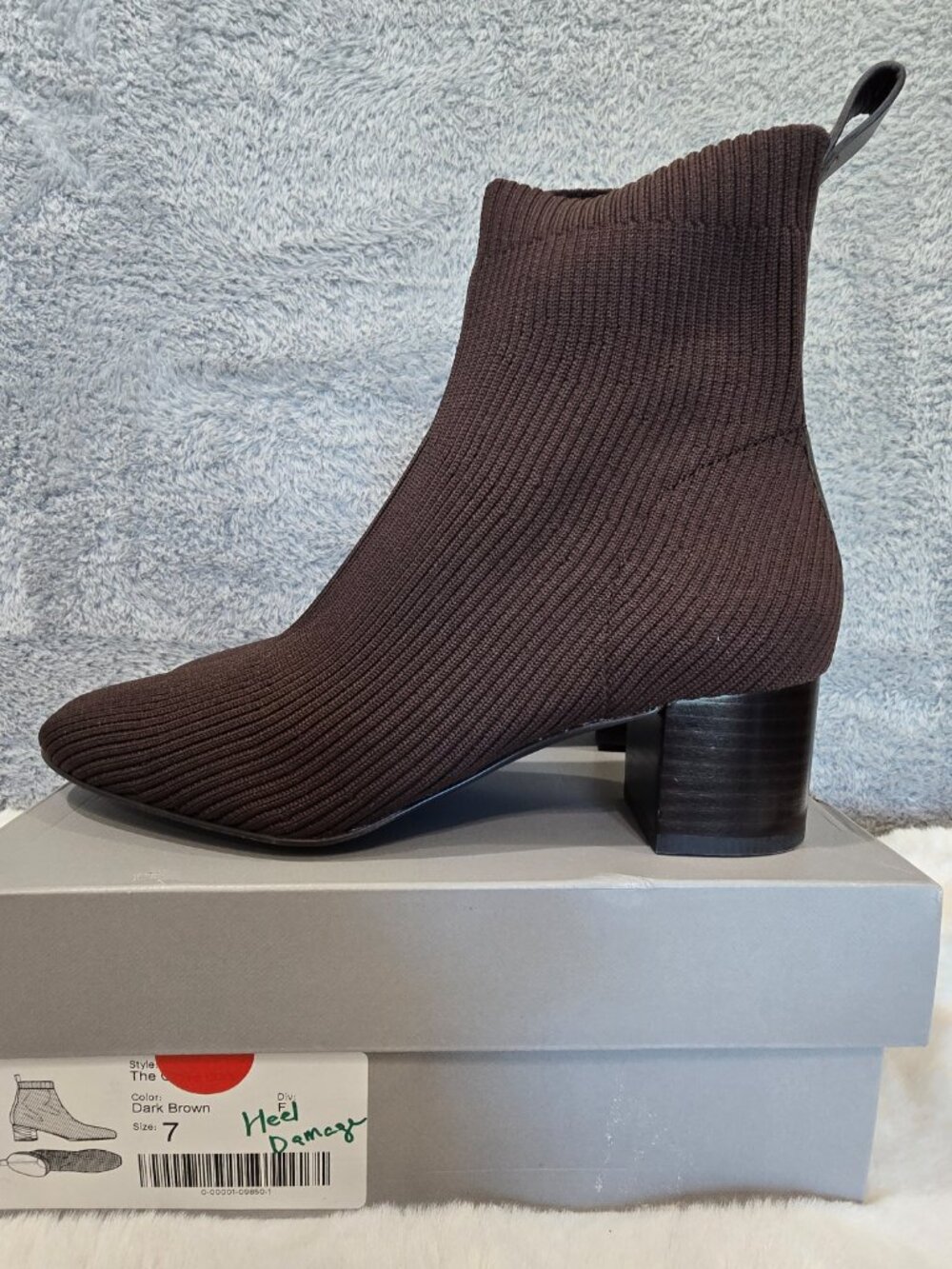 Everlane Glove Boot Dark Brown Stretch Knit Women's Size 7 NEW Comfort *NOTES - Picture 3 of 10